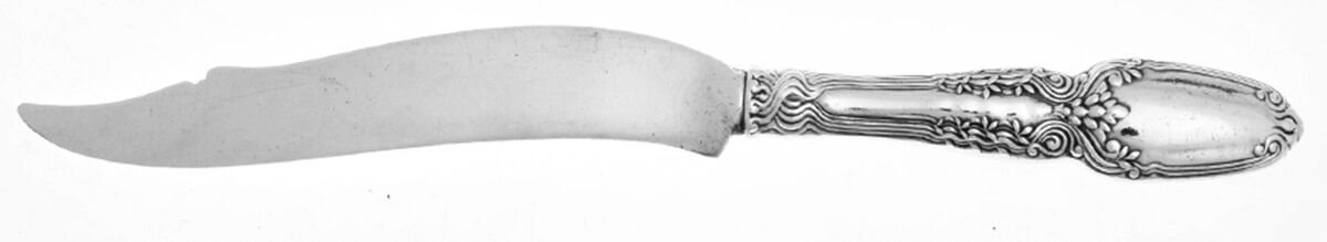 Broom Corn (Sterling, 1890, M-T-C) Individual Hollow Handle Fish Knife-Sterling Blade by Tiffany & CO SILVER-1