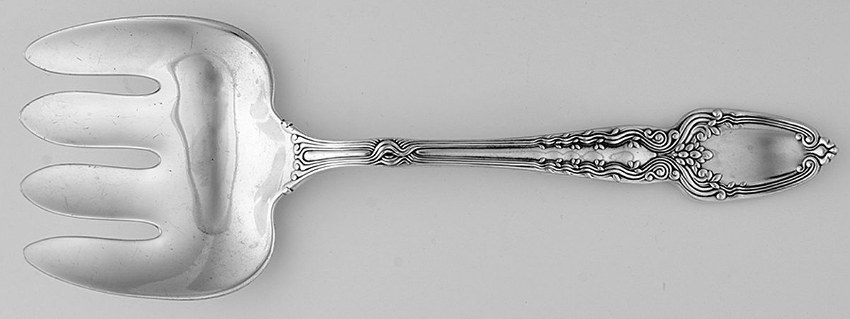 Broom Corn (Sterling, 1890, M-T-C) Large Solid Fish Serving Fork by Tiffany & CO SILVER-1