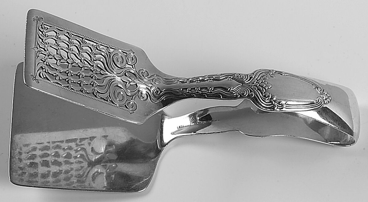 Broom Corn (Sterling, 1890, M-T-C) Solid Piece Aspragus Tongs by Tiffany & CO SILVER-1