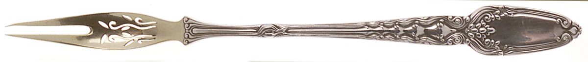 Broom Corn (Sterling, 1890, M-T-C) Long Handle Olive Fork by Tiffany & CO SILVER-1
