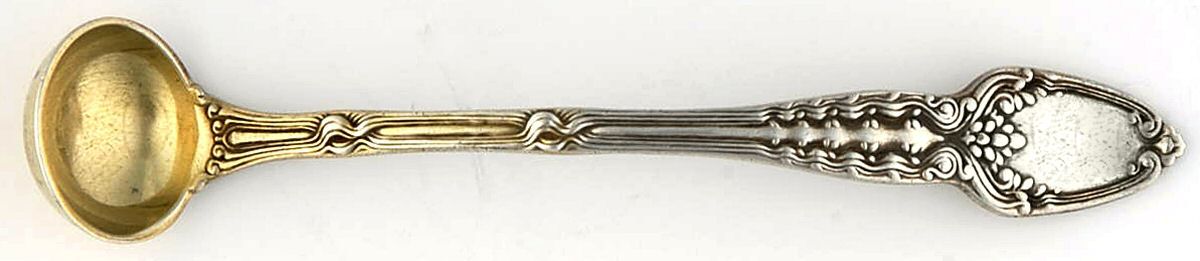 Broom Corn (Sterling, 1890, M-T-C) Mustard Spoon by Tiffany & CO SILVER-1