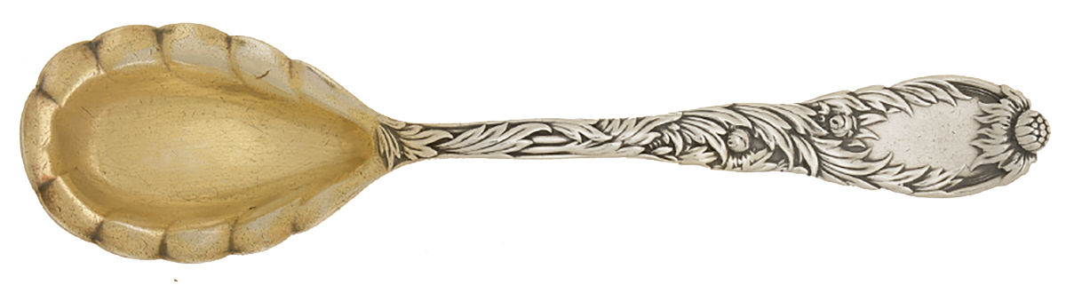 Chrysanthemum (Sterling, 1880) Sugar Shell Spoon by Tiffany & CO SILVER-1