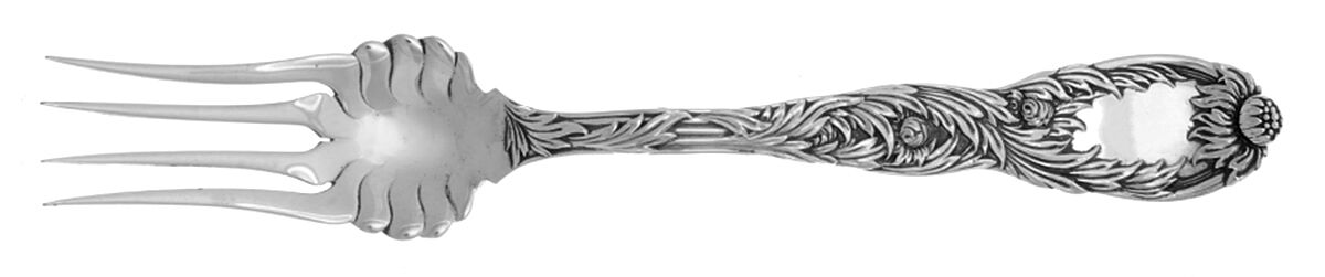Chrysanthemum (Sterling, 1880) Large Solid Cold Meat Serving Fork by Tiffany & CO SILVER-1
