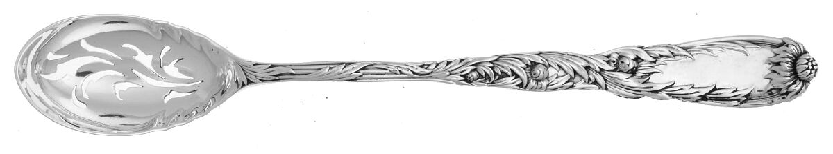 Chrysanthemum (Sterling, 1880) Pierced Bowl Short Handle Olive Spoon by Tiffany & CO SILVER-1