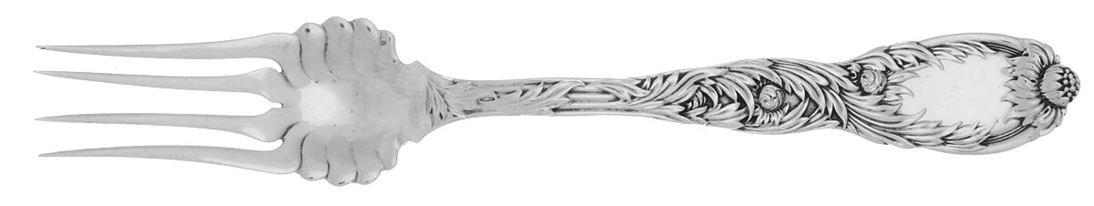 Chrysanthemum (Sterling, 1880) Medium Solid Cold Meat Serving Fork by Tiffany & CO SILVER-1