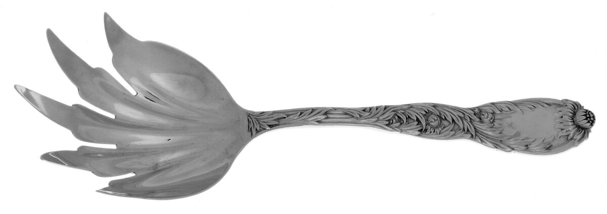 Chrysanthemum (Sterling, 1880) Macaroni Serving Fork by Tiffany & CO SILVER-1