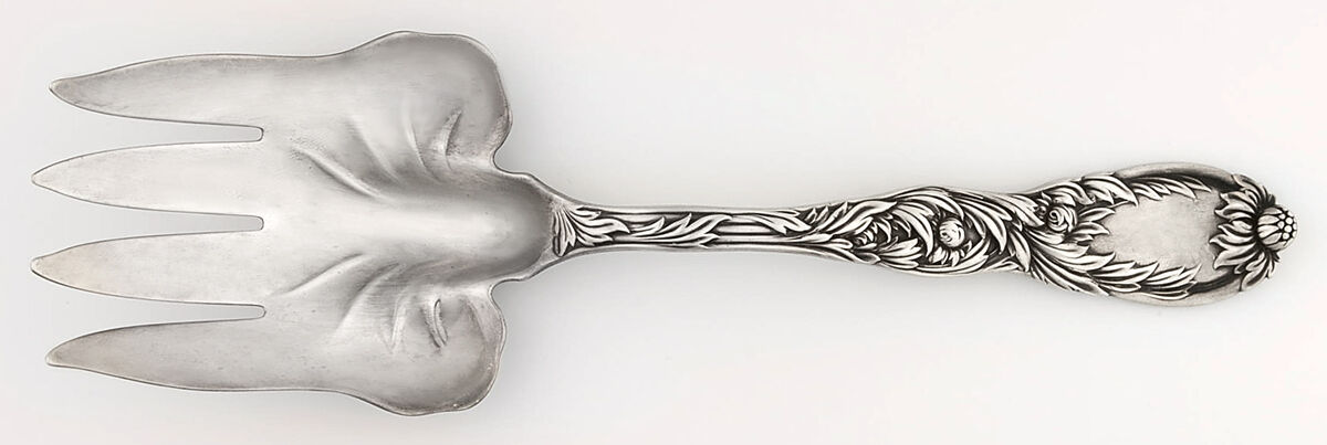 Chrysanthemum (Sterling, 1880) Large Solid Fish Serving Fork by Tiffany & CO SILVER-1