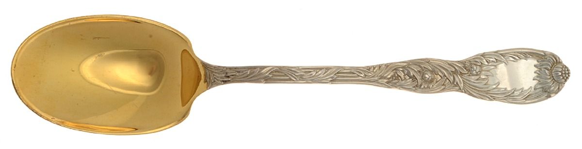 Chrysanthemum (Sterling, 1880) Solid Salad Serving Spoon by Tiffany & CO SILVER-1
