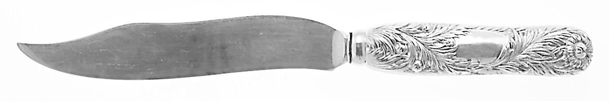Chrysanthemum (Sterling, 1880) Individual Hollow Handle Fish Knife-Sterling Blade by Tiffany & CO SILVER-1
