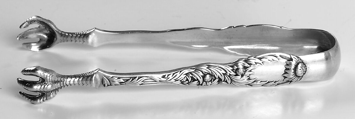 Chrysanthemum (Sterling, 1880) Small Sugar Tongs W/Claw Tips by Tiffany & CO SILVER-1