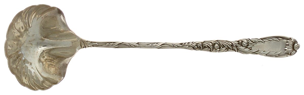Chrysanthemum (Sterling, 1880) Gravy Ladle with Hemispherical Bowl by Tiffany & CO SILVER-1