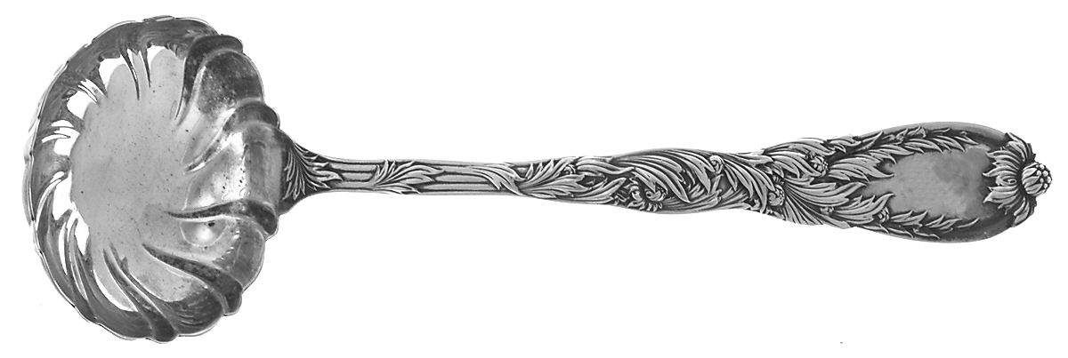Chrysanthemum (Sterling, 1880) Solid Soup Ladle with Fluted Bowl by Tiffany & CO SILVER-1