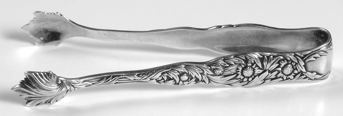 Chrysanthemum (Sterling, 1880) Sugar Tongs Small with Shell Tips by Tiffany & CO SILVER-1