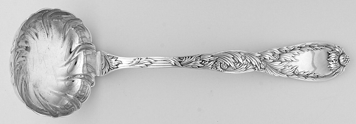 Chrysanthemum (Sterling, 1880) Solid Oyster Ladle with Fluted Bowl by Tiffany & CO SILVER-1