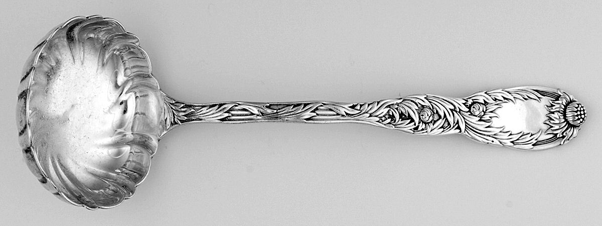 Chrysanthemum (Sterling, 1880) Solid Gravy Ladle with Fluted Bowl by Tiffany & CO SILVER-1