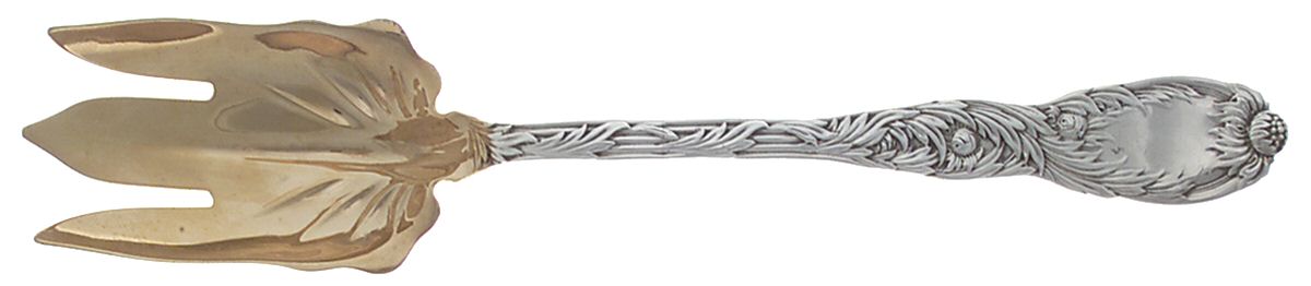 Chrysanthemum (Sterling, 1880) Solid Salad Serving Fork by Tiffany & CO SILVER-1