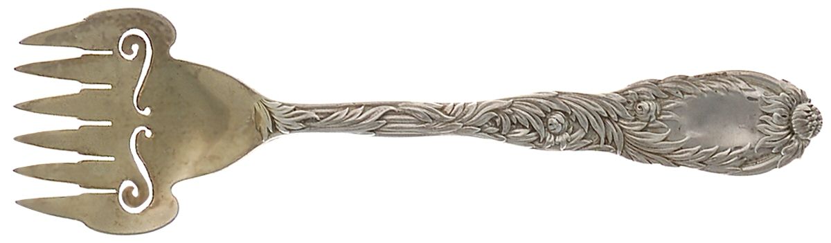 Chrysanthemum (Sterling, 1880) Large Solid Tined Sardine Serving Fork by Tiffany & CO SILVER-1