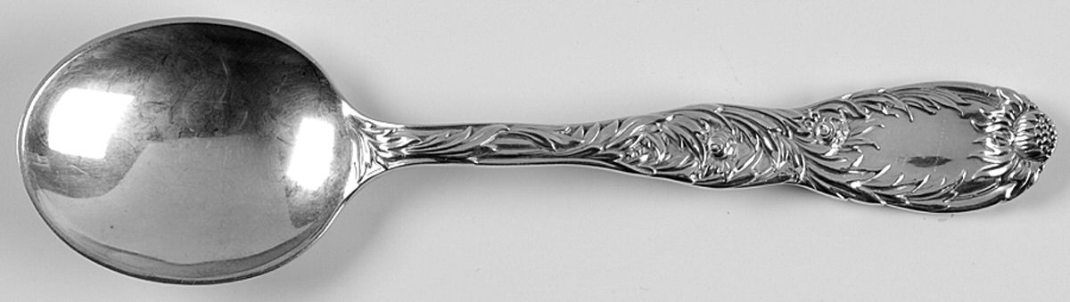 Chrysanthemum (Sterling, 1880) Round Bowl Soup Spoon (Cream Soup) by Tiffany & CO SILVER-1