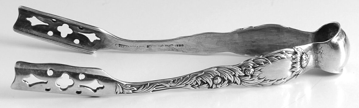 Chrysanthemum (Sterling, 1880) Solid Individual Asparagus Tongs by Tiffany & CO SILVER-1