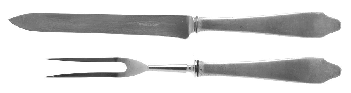 Clinton (Sterling, 1912, M-T-C Stamp) Large 2-Piece Roast Carving Set w/Stainless Blade by Tiffany & CO SILVER-1