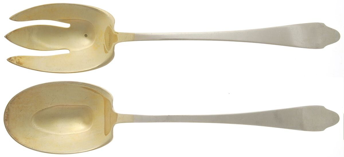 Clinton (Sterling, 1912, M-T-C Stamp) (2 Pc) Solid Salad Set by Tiffany & CO SILVER-1
