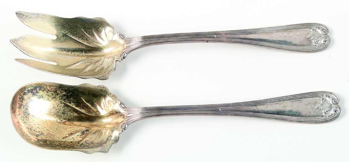 Colonial (Sterling, 1895) (2 Pc) Solid Salad Set by Tiffany & CO SILVER-1