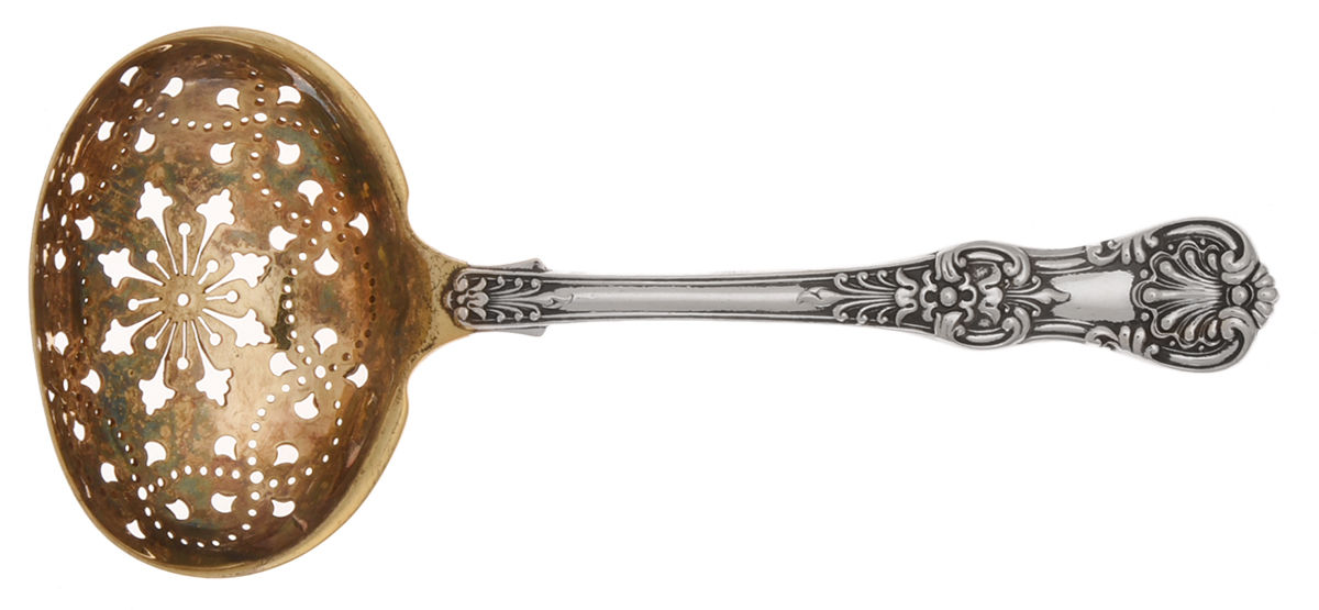 English King (Sterling, 1885, No Monograms) Solid Bon Bon Spoon with Pierced Bowl by Tiffany & CO SILVER-1