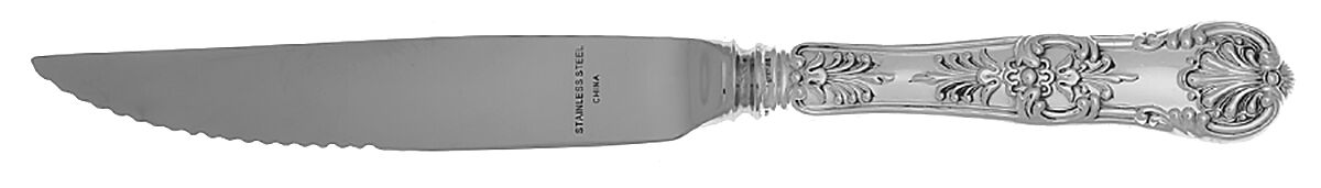 English King (Sterling, 1885, No Monograms) Steak Knife Individual Hollow, Serrate HC by Tiffany & CO SILVER-1