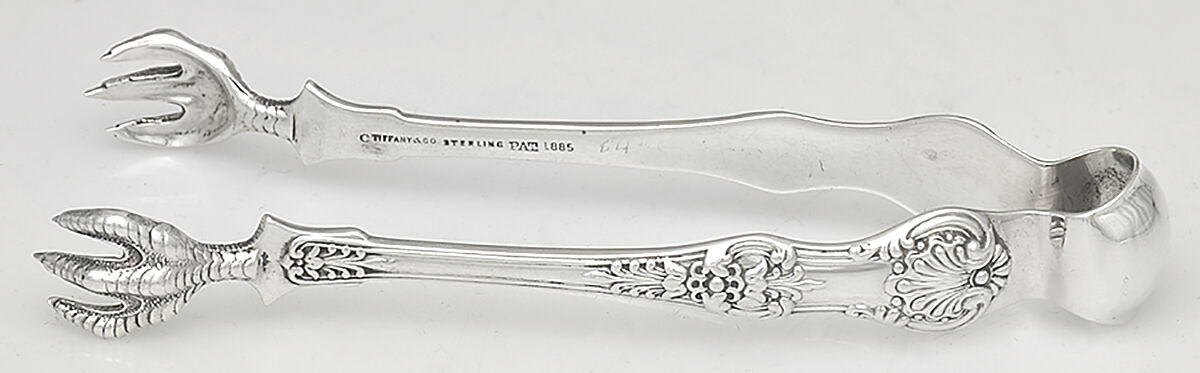 English King (Sterling, 1885, No Monograms) Small Sugar Tongs w/Claw Tips by Tiffany & CO SILVER-1