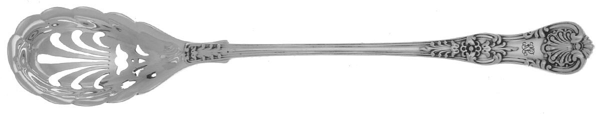 English King (Sterling, 1885, No Monograms) Pierced Bowl Short Handle Olive Spoon by Tiffany & CO SILVER-1
