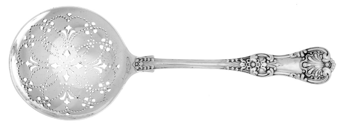 English King (Sterling, 1885, No Monograms) Large Pierced Pea Serving Spoon by Tiffany & CO SILVER-1