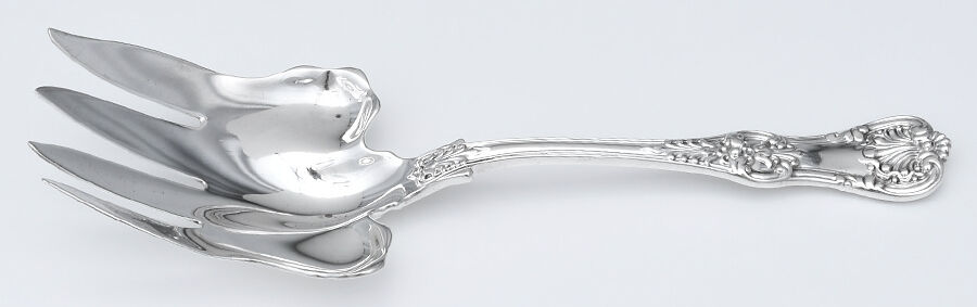 English King (Sterling, 1885, No Monograms) Large Solid Fish Serving Fork by Tiffany & CO SILVER-1