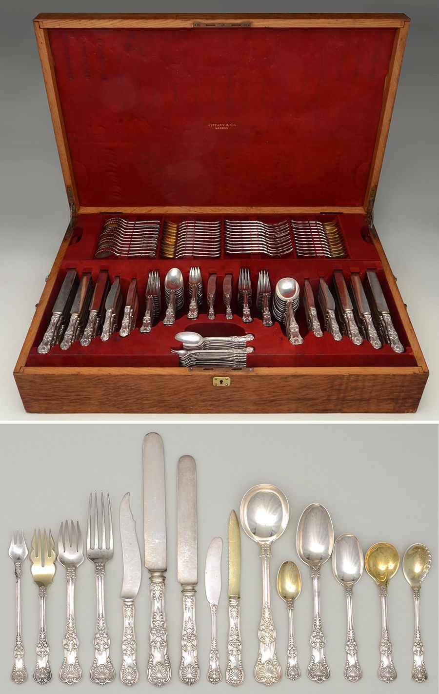 English King (Sterling, 1885, No Monograms) 215 Piece Set by Tiffany & CO SILVER-1