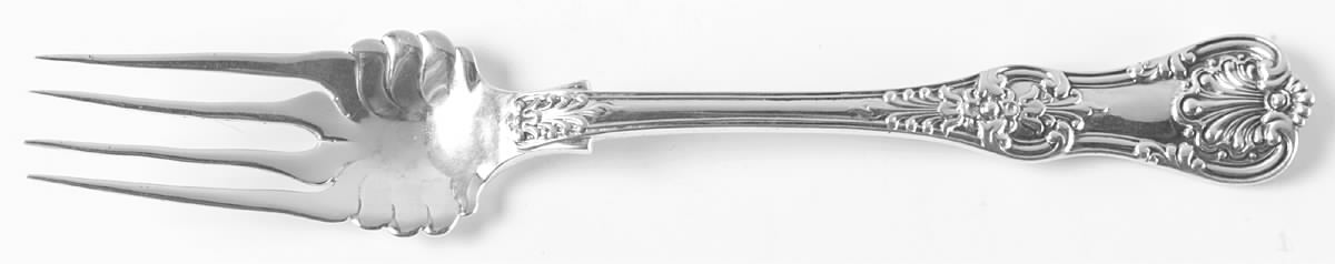 English King (Sterling, 1885, No Monograms) Medium Solid Cold Meat Serving Fork by Tiffany & CO SILVER-1