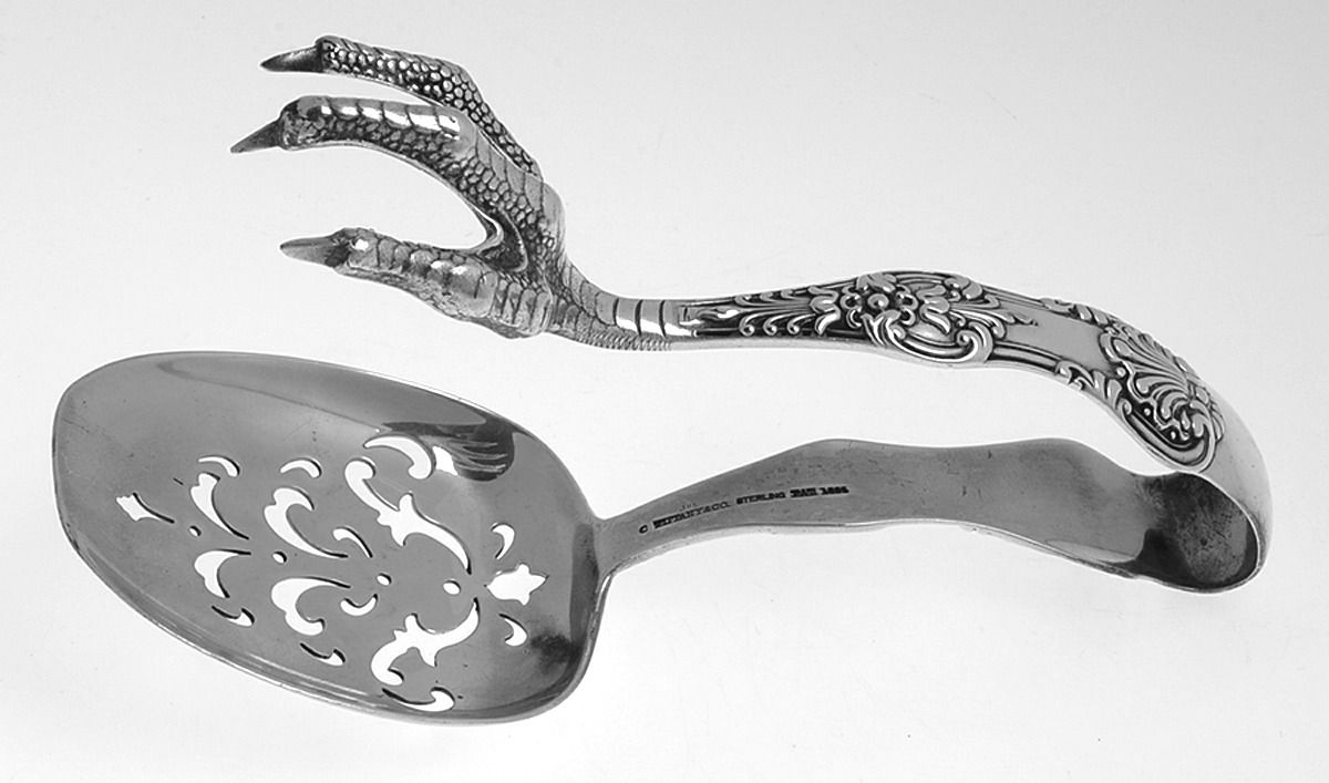 English King (Sterling, 1885, No Monograms) Small Ice Serving Tongs by Tiffany & CO SILVER-1