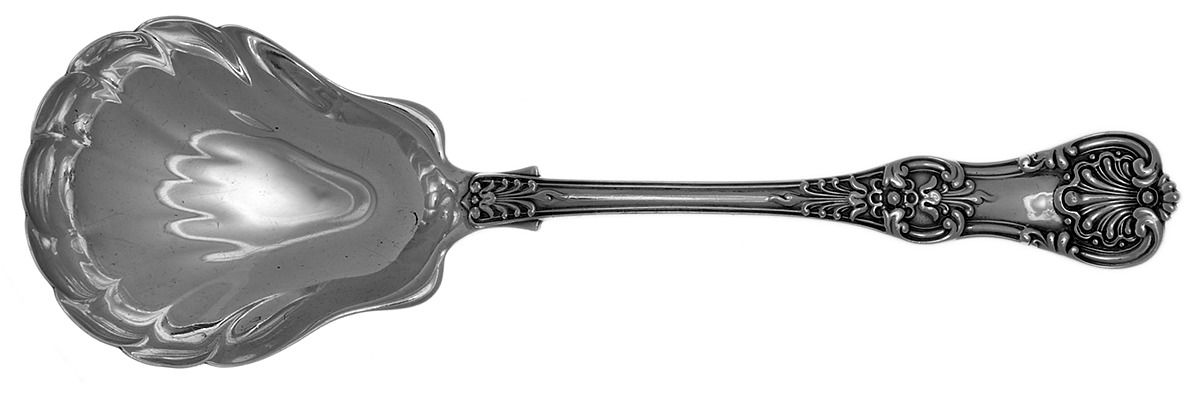 English King (Sterling, 1885, No Monograms) Solid Shell Berry/Casserole Spoon by Tiffany & CO SILVER-1