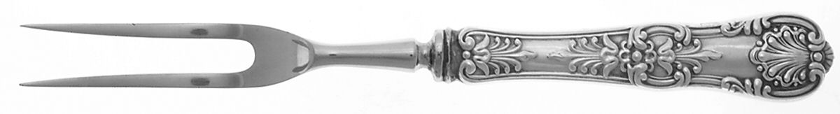 English King (Sterling, 1885, No Monograms) Small Steak Carving Fork with Stainless Prongs by Tiffany & CO SILVER-1