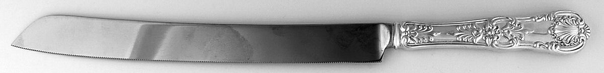 English King (Sterling, 1885, No Monograms) Wedding Cake Knife with Stainless Blade by Tiffany & CO SILVER-1