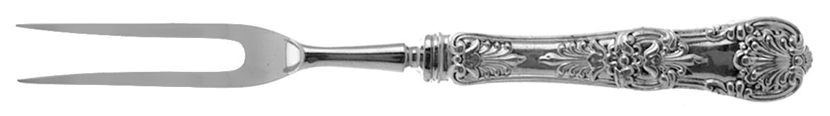 English King (Sterling, 1885, No Monograms) Small Steak Carving Fork with Stainless Prongs by Tiffany & CO SILVER-1