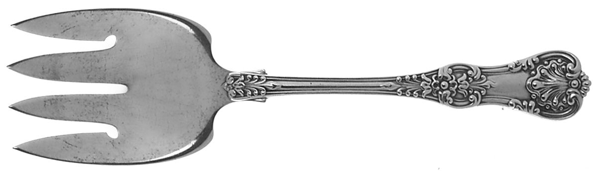 English King (Sterling, 1885, No Monograms) Small Solid Fish Serving Fork by Tiffany & CO SILVER-1