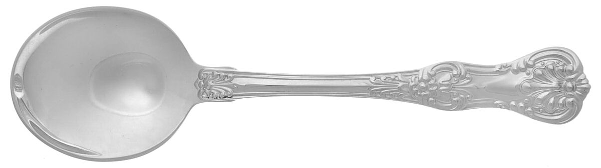 English King (Sterling, 1885, No Monograms) Round Bowl Soup Spoon (Cream Soup) by Tiffany & CO SILVER-1