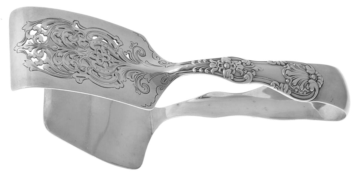 English King (Sterling, 1885, No Monograms) Solid Piece Aspragus Tongs by Tiffany & CO SILVER-1
