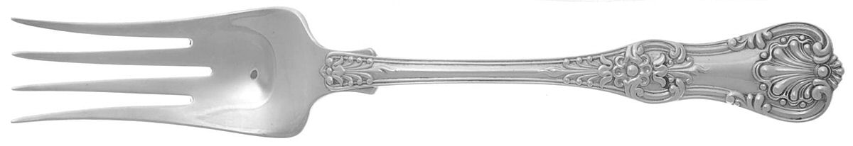 English King (Sterling, 1885, No Monograms) Large Solid Cold Meat Serving Fork by Tiffany & CO SILVER-1