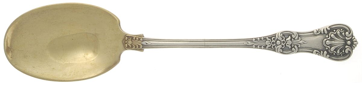 English King (Sterling, 1885, No Monograms) Solid Salad Serving Spoon by Tiffany & CO SILVER-1