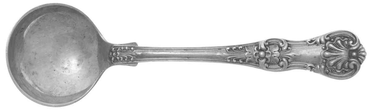 English King (Sterling, 1885, No Monograms) Round Bowl Soup Spoon (Bouillon) by Tiffany & CO SILVER-1