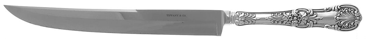 English King (Sterling, 1885, No Monograms) Large Stainless Blade Roast Carving Knife by Tiffany & CO SILVER-1