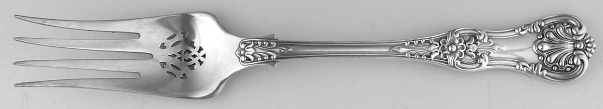English King (Sterling, 1885, No Monograms) Large Solid Cold Meat Serving Fork by Tiffany & CO SILVER-1