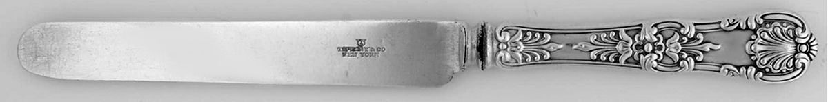 English King (Sterling, 1885, No Monograms) Blunt Hollow Table Knife w/Bolster by Tiffany & CO SILVER-1
