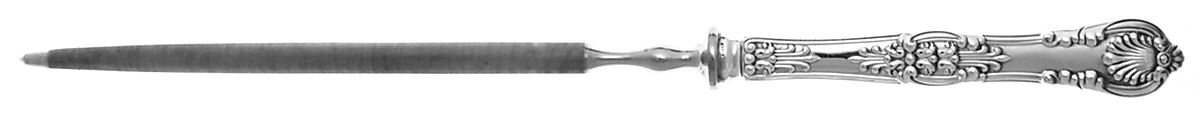 English King (Silverplate, 1870) Large Roast Steel Rod Knife Sharpener by Tiffany & CO SILVER-1