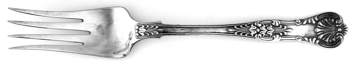 English King (Silverplate, 1870) Medium Solid Cold Meat Serving Fork by Tiffany & CO SILVER-1